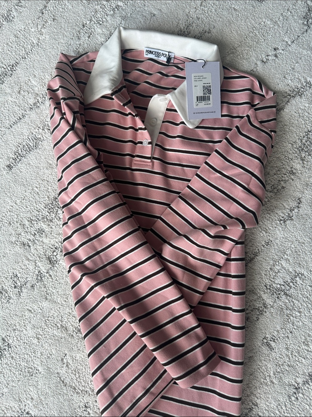 Princess Polly striped pink and brown shirt size 2